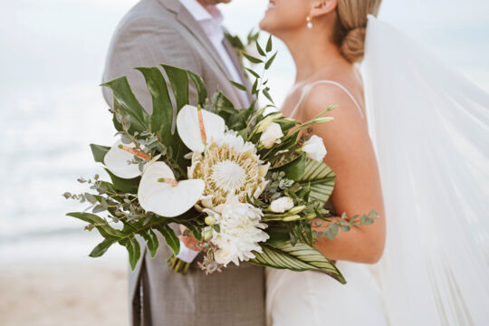 Bridal bouquet created by Flowers by EA in the Turks and Caicos