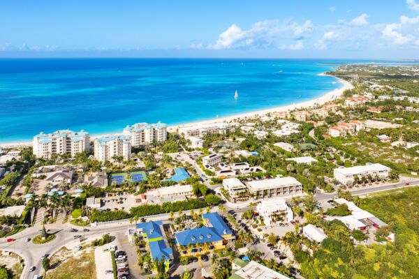 Aerial view of Grace Bay