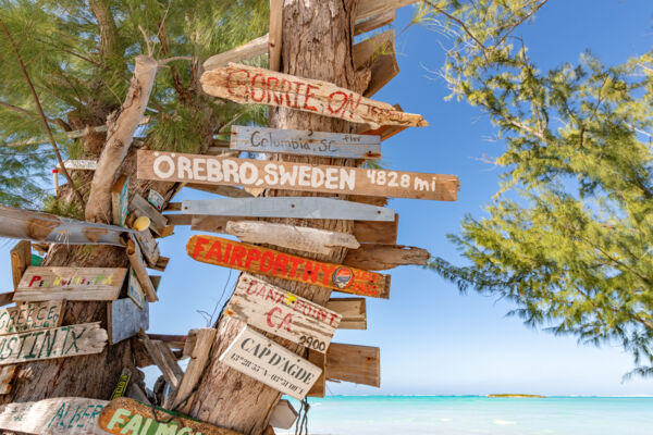 Sign at Bambarra Beach, Middle Caicos