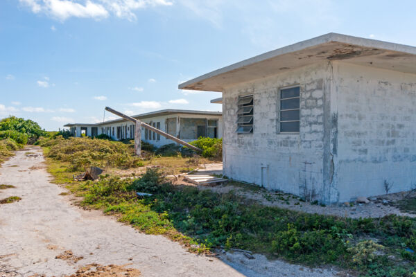 The barracks and office of the old U.S. Coast Guard South Caicos LORAN station