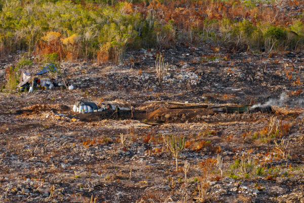 Illegal charcoal kiln on Providenciales