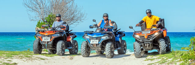 ATVs near the beach on Grand Turk