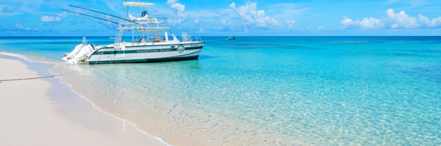 A boat on the beach at Cockburn Town