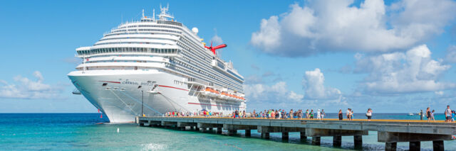 Carnival Breeze cruise ship docked at the pier at the Grand Turk Cruise Center