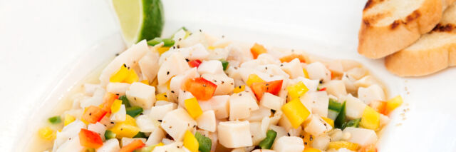 Conch salad in Turks and Caicos