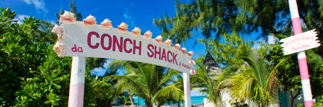 Sign and entrance for Da Conch Shack in Blue Hills