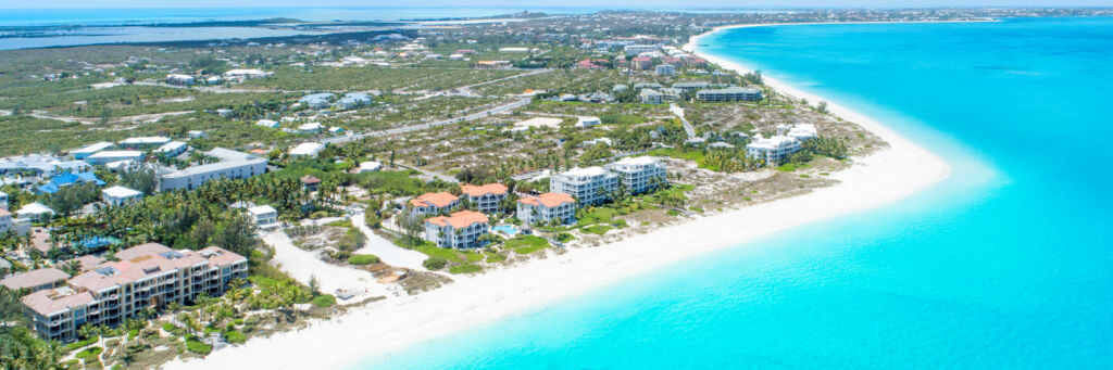 Aerial view of Grace Bay in the Turks and Caicos