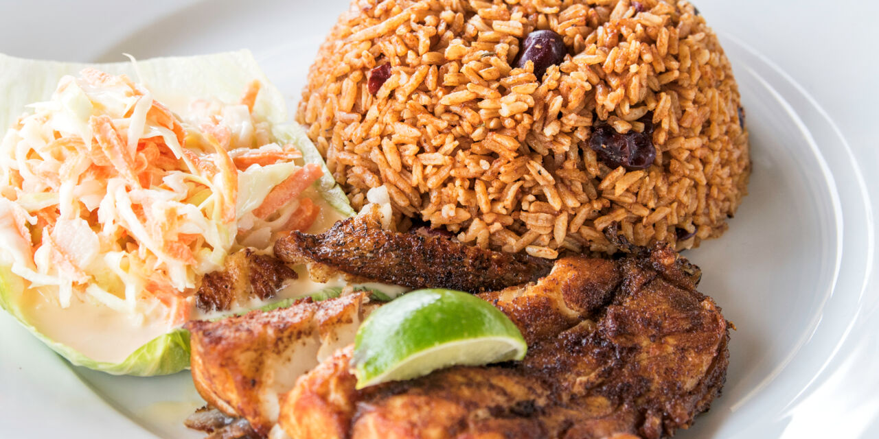 Turks And Caicos Cuisine Restaurants Visit Turks And Caicos Islands   Cover Grouper Peas N Rice Coleslaw 1280x640 