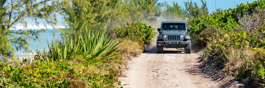 Jeep Wrangler at Conch Bar, Middle Caicos