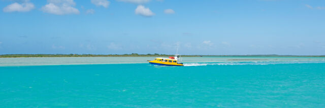 The Caribbean Cruisn' passenger ferry boat in the Bellefield Landing Channel