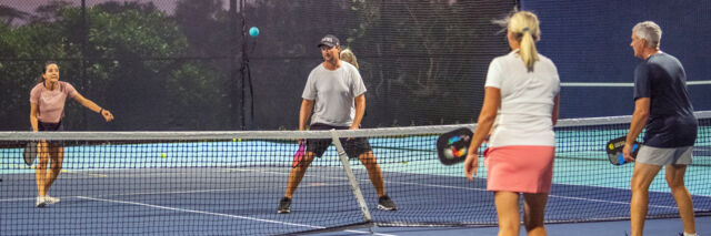 Playing pickleball in the Turks and Caicos