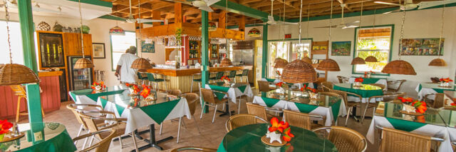 The interior of the Silver Palm Restaurant at Whitby on North Caicos