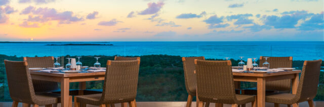 The view over Bell Sound lagoon at the Great House Restaurant