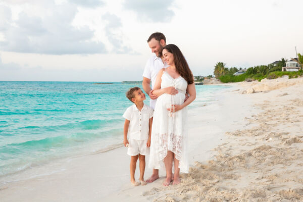 Maternity photoshoot at Leeward Beach, Turks and Caicos.