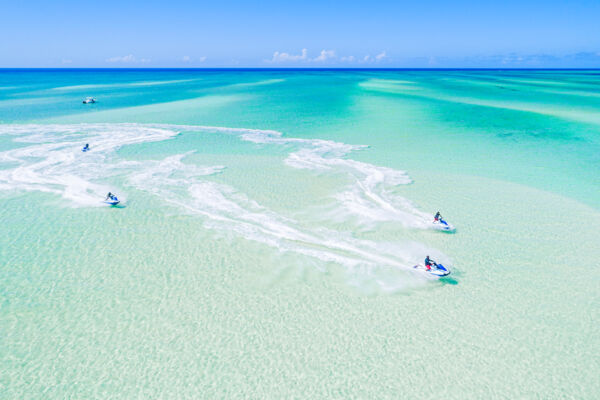 Jet skis at Sandy Point near North Caicos