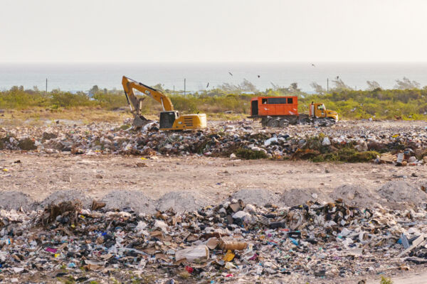 Aerial view of the Providenciales landfill dump
