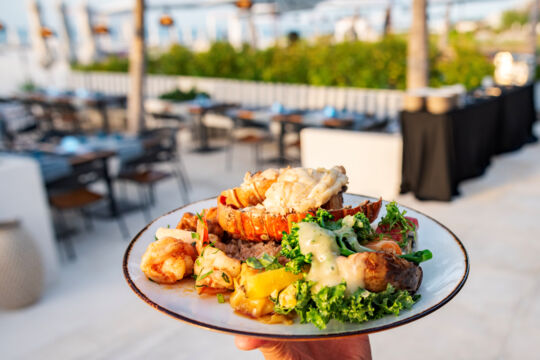 Seafood plate at an all-you-can-eat buffet in Turks and Caicos. 