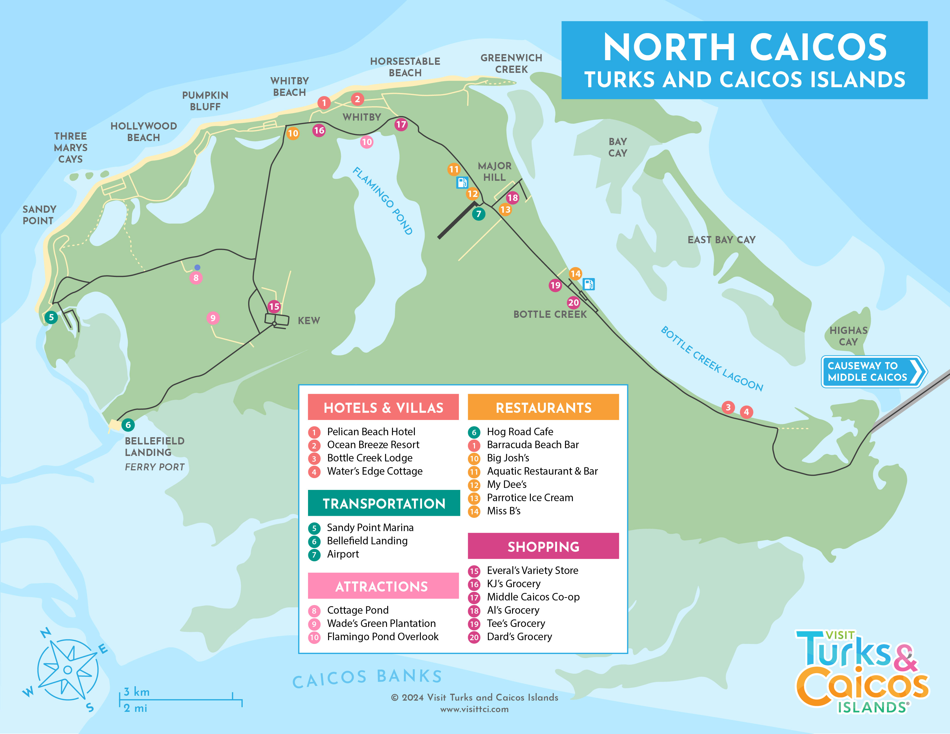 North Caicos Map 