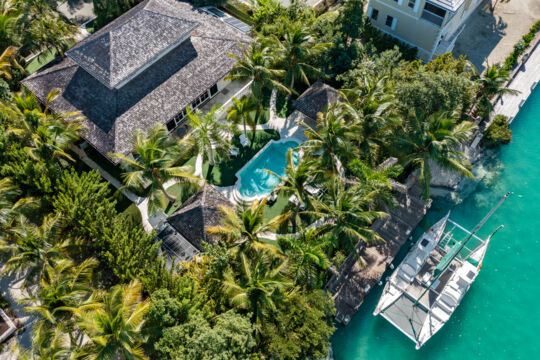 Aerial view of Acajou Villa and grounds