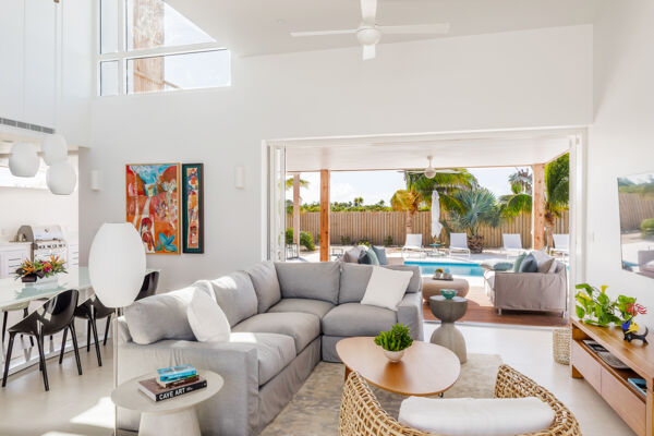 Interior of a modern luxury villa in Turks and Caicos. 