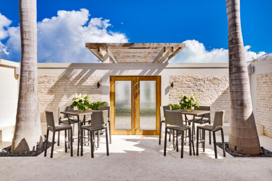 Terrace with chairs and tables