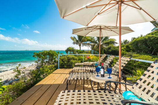 Beach deck with loungers