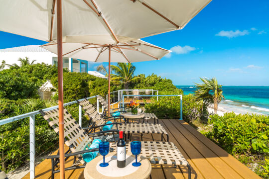 Beach loungers at Smith's Reef