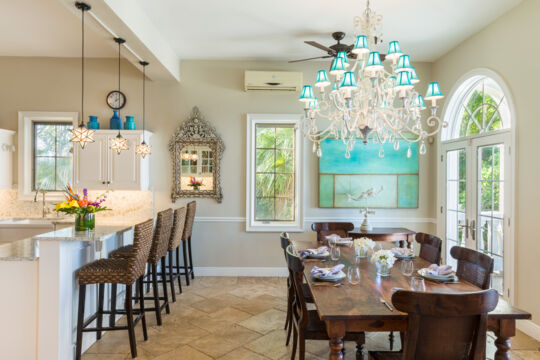 Dining table and kitchen bar