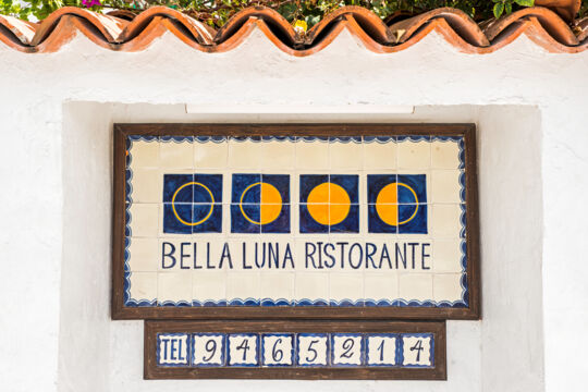 Italian ceramic restaurant sign
