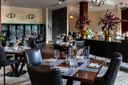 View of the interior dining room at BLT Steak in Turks and Caicos