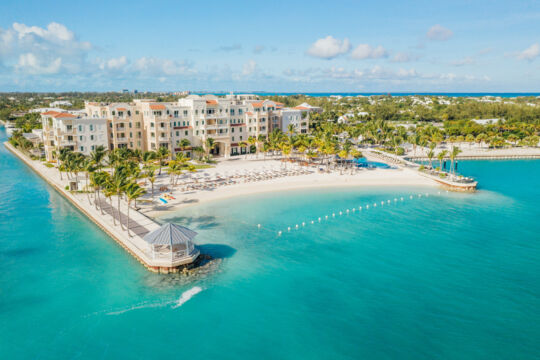 Aerial view of Blue Haven Resort in the Leeward region of Providenciales