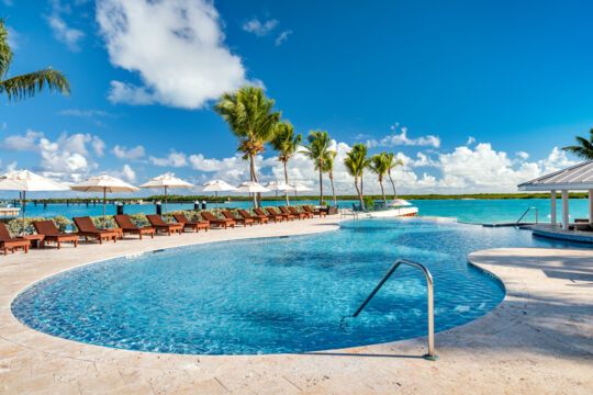 Beachfront pool at Blue Haven Resort