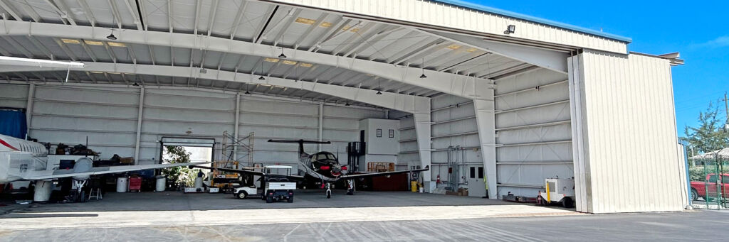 An airplane hanger on Providenciales. 