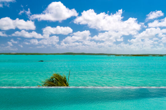 Infinity edge pool overlooking Chalk Sound