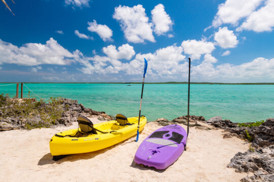 Kayak and paddleboard at Chalk Sound