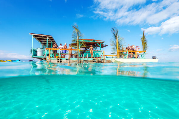 Overunder view of Captain Oak's Tiki Bar