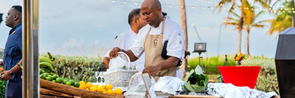 Chef at the Caribbean Food and Wine Festival in Turks and Caicos.