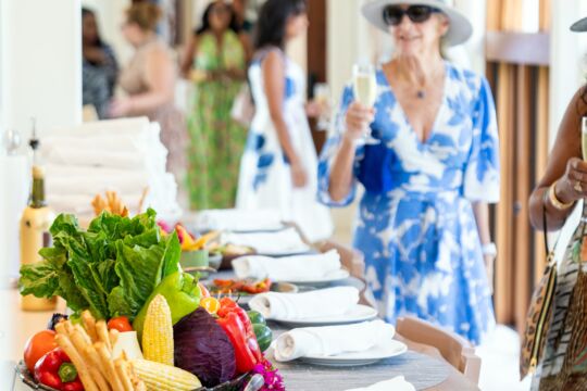 Fresh produce on a table at a social event in Turks and Caicos.