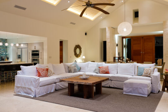 Living room in a luxury villa