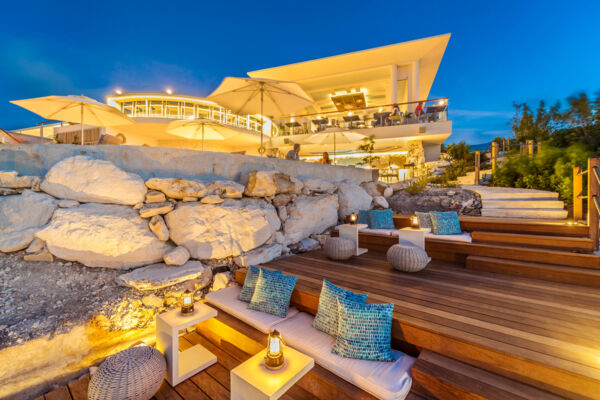 Cave Bar at night on Providenciales.