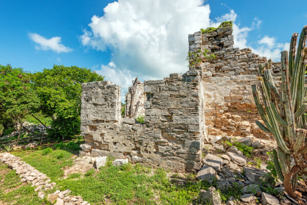 Ruins of the Great House at Cheshire Hall Plantation in the Turks and Caicos