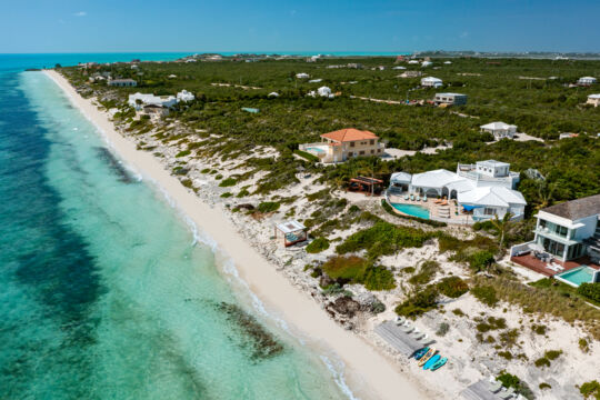 Aerial view of the south-western end of Long Bay Beach