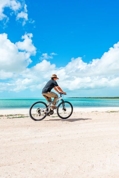 Cyclist near Bell Sound