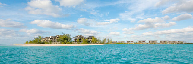 The unfinished resort buildings on Dellis Cay