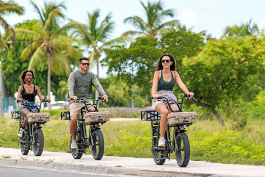 Cyclists exploring Providenciales.