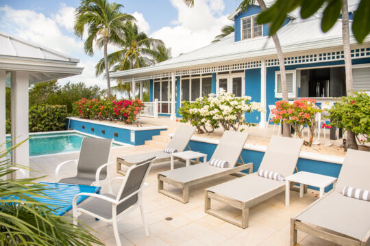 Loungers at a pool