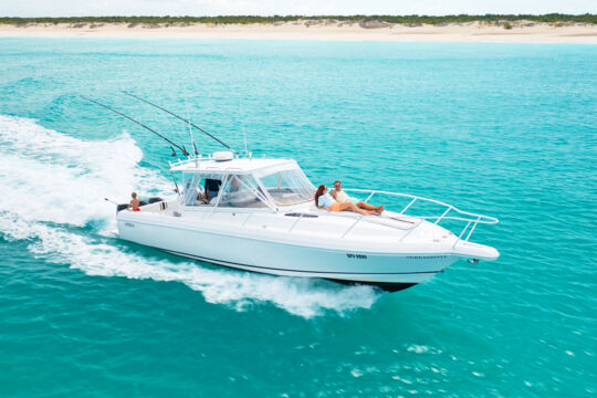 Couple on a private charter in the Turks and Caicos Islands.