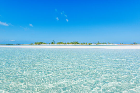 Clear shallow water at Half Moon Bay in the Turks and Caicos