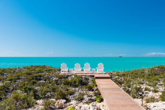 Deck chairs near the shore