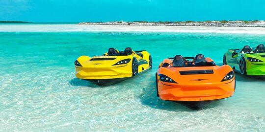 People cruising in a jet car off Providenciales. 